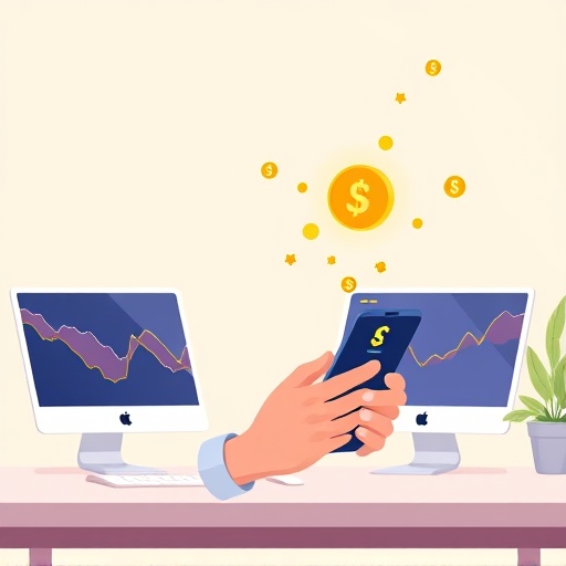 Pessoa usando celular para comprar e enviar Bitcoin BTC